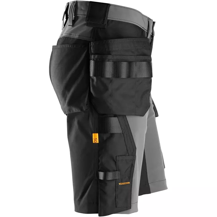Snickers AllroundWork craftsman shorts 6175 full stretch, Steel Grey/Black, large image number 4
