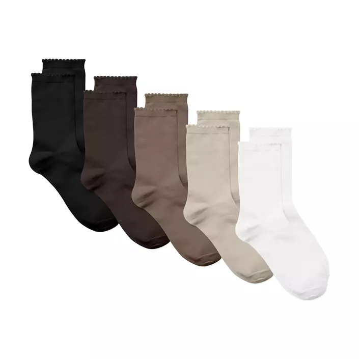 Vero Moda VMKIRA 5er-Pack Strümpfe, Oatmeal/Black, Oatmeal/Black, large image number 0