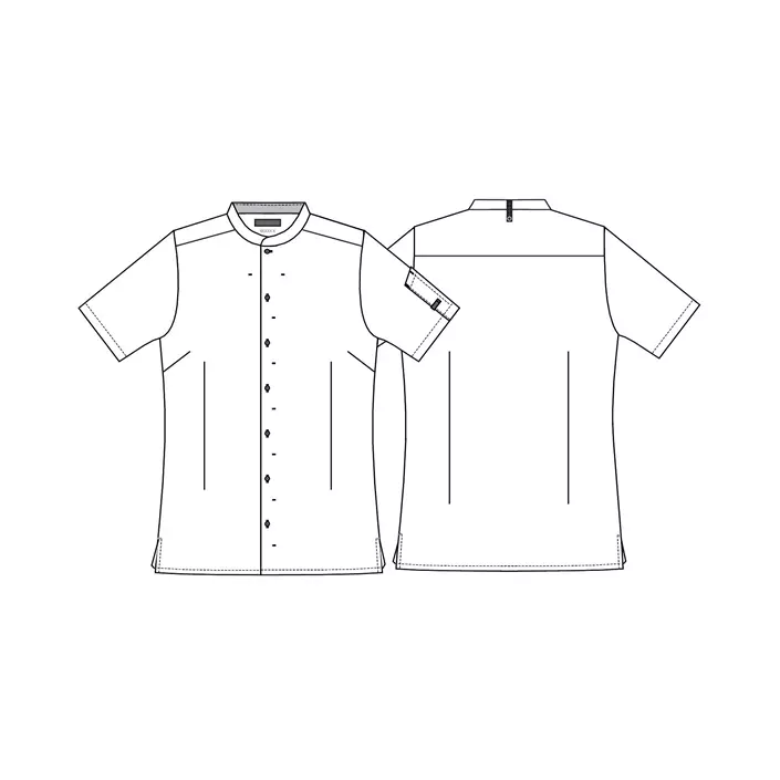 Kentaur modern fit kortermet dame kokke/serviceskjorte, Hvit, large image number 3