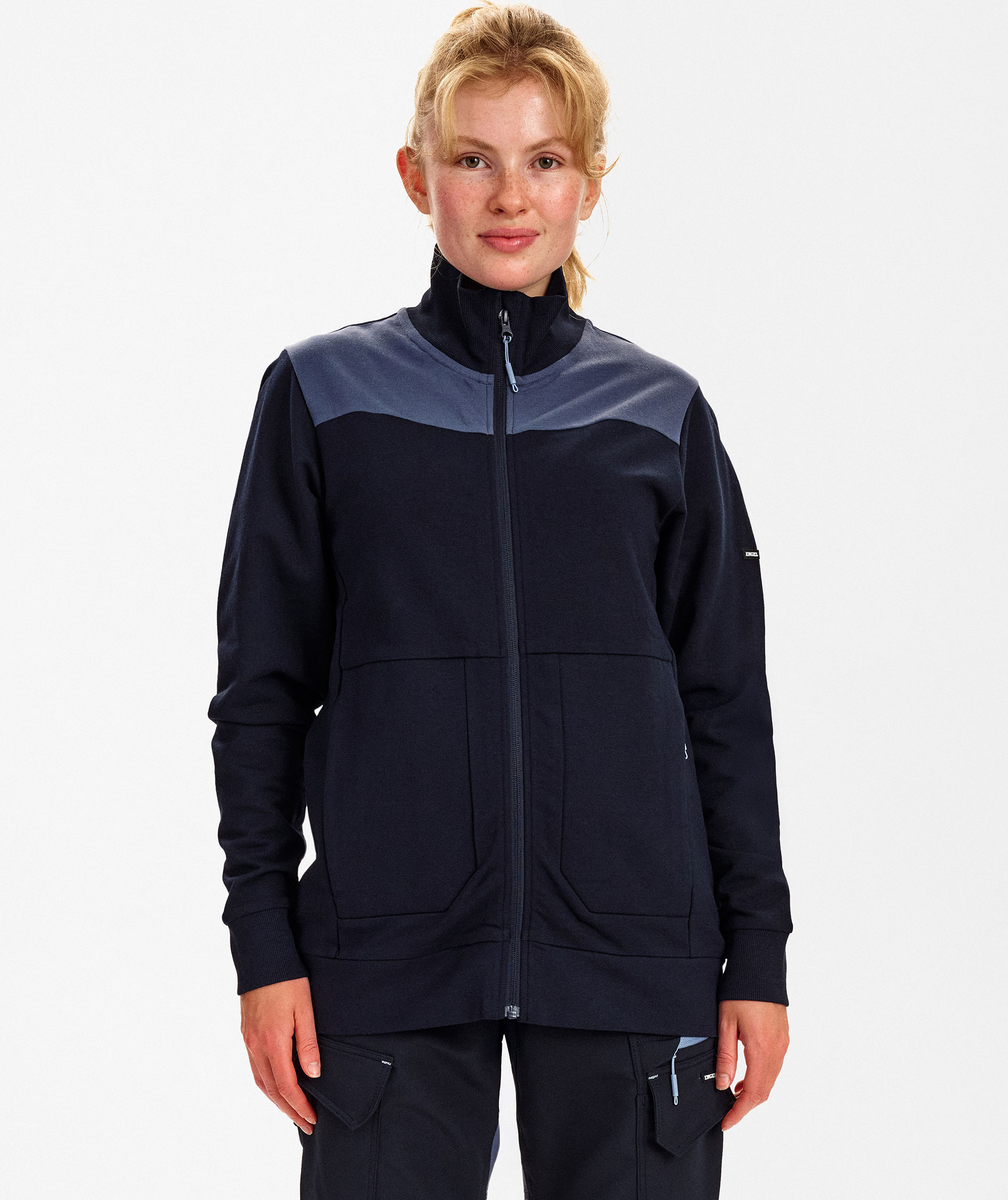 Engel Entire women's sweat cardigan, Deep Blue/Dark Sea