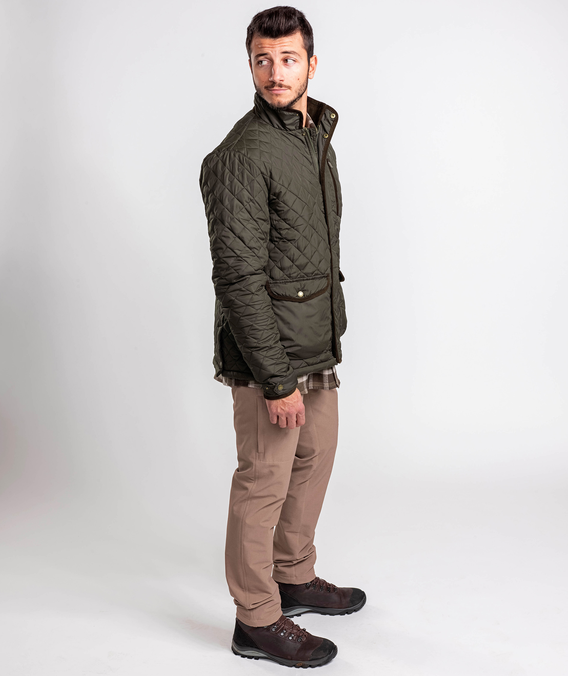 Pinewood&nbsp;Nydala Classic Quilted jakke, Mosgr&oslash;n, large image number 7