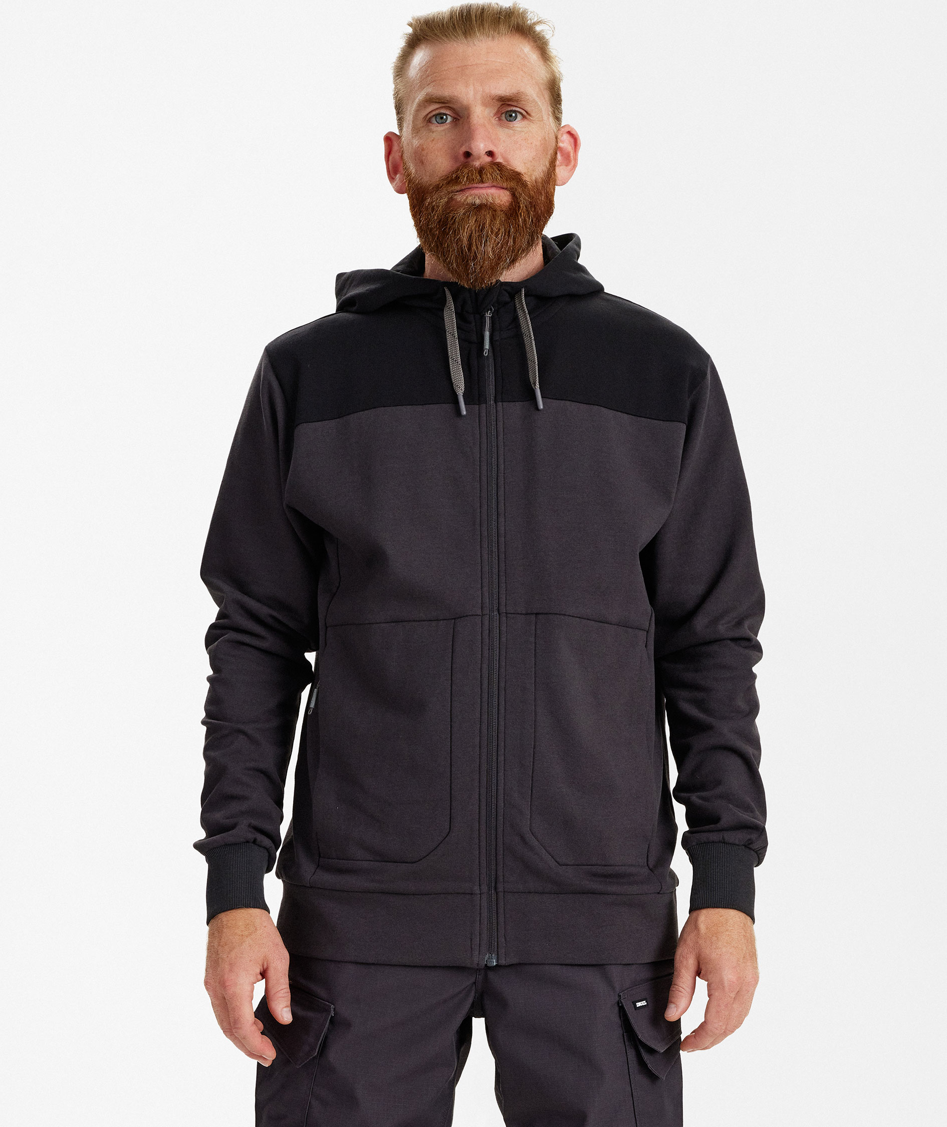 Engel Entire hoodie with zipper, Anthracite Grey/Black, large image number 1