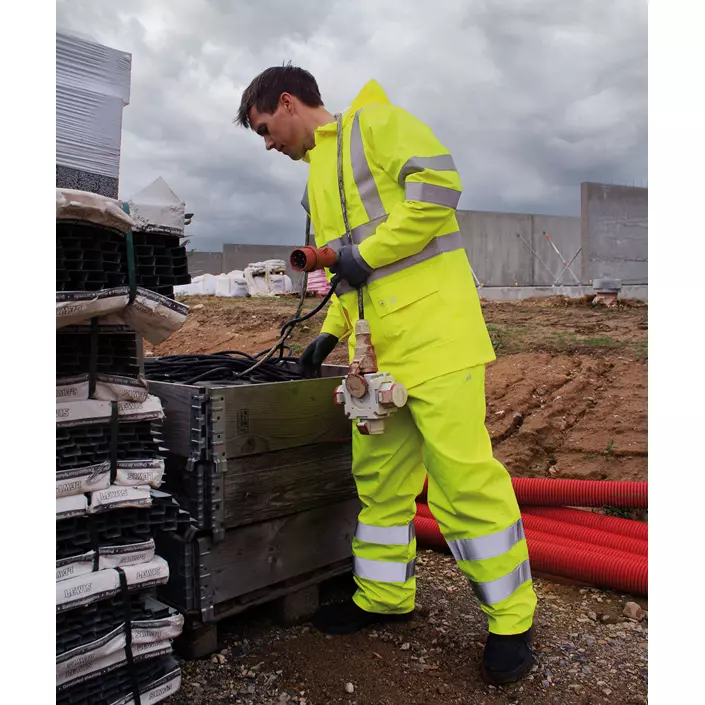 Lyngsøe PU/PVC regnjakke, Hi-Vis Gul, large image number 1
