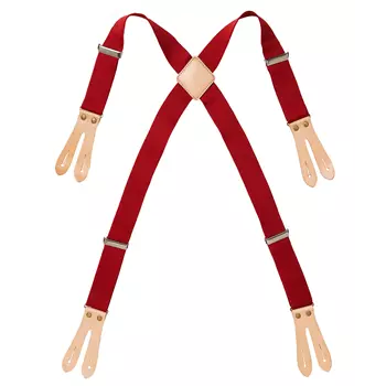 Segers adjustable braces with leather for apron, Red