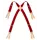 Segers adjustable braces with leather for apron, Red, Red, swatch