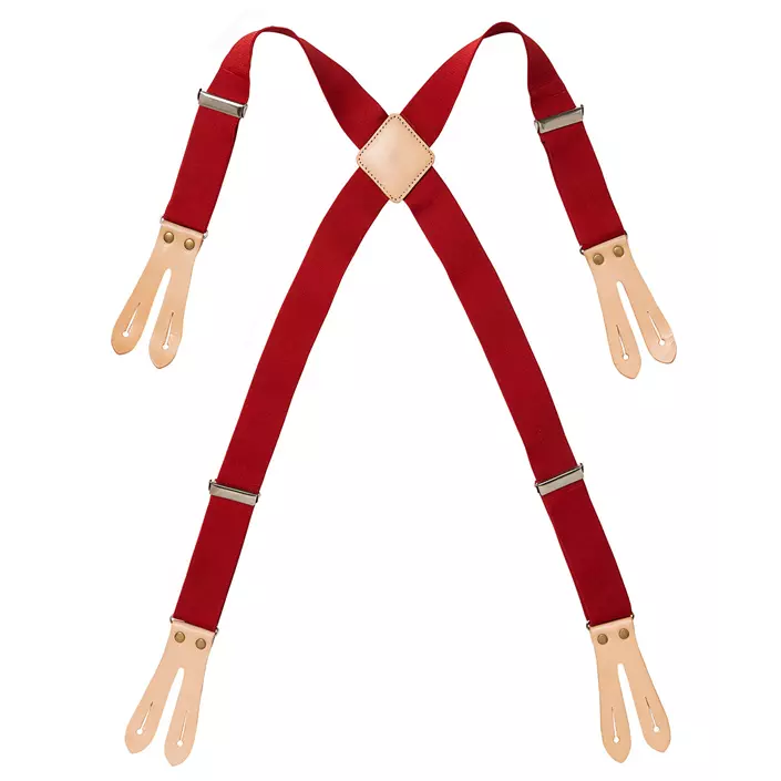 Segers adjustable braces with leather for apron, Red, large image number 0