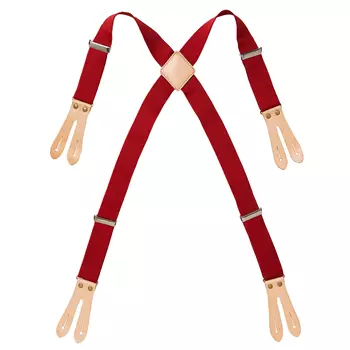 Segers adjustable braces with leather for apron, Red