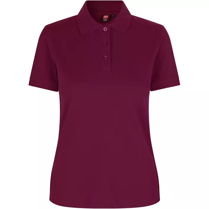 ID dame Pique Polo T-shirt med stretch, Bordeaux, large image number 0