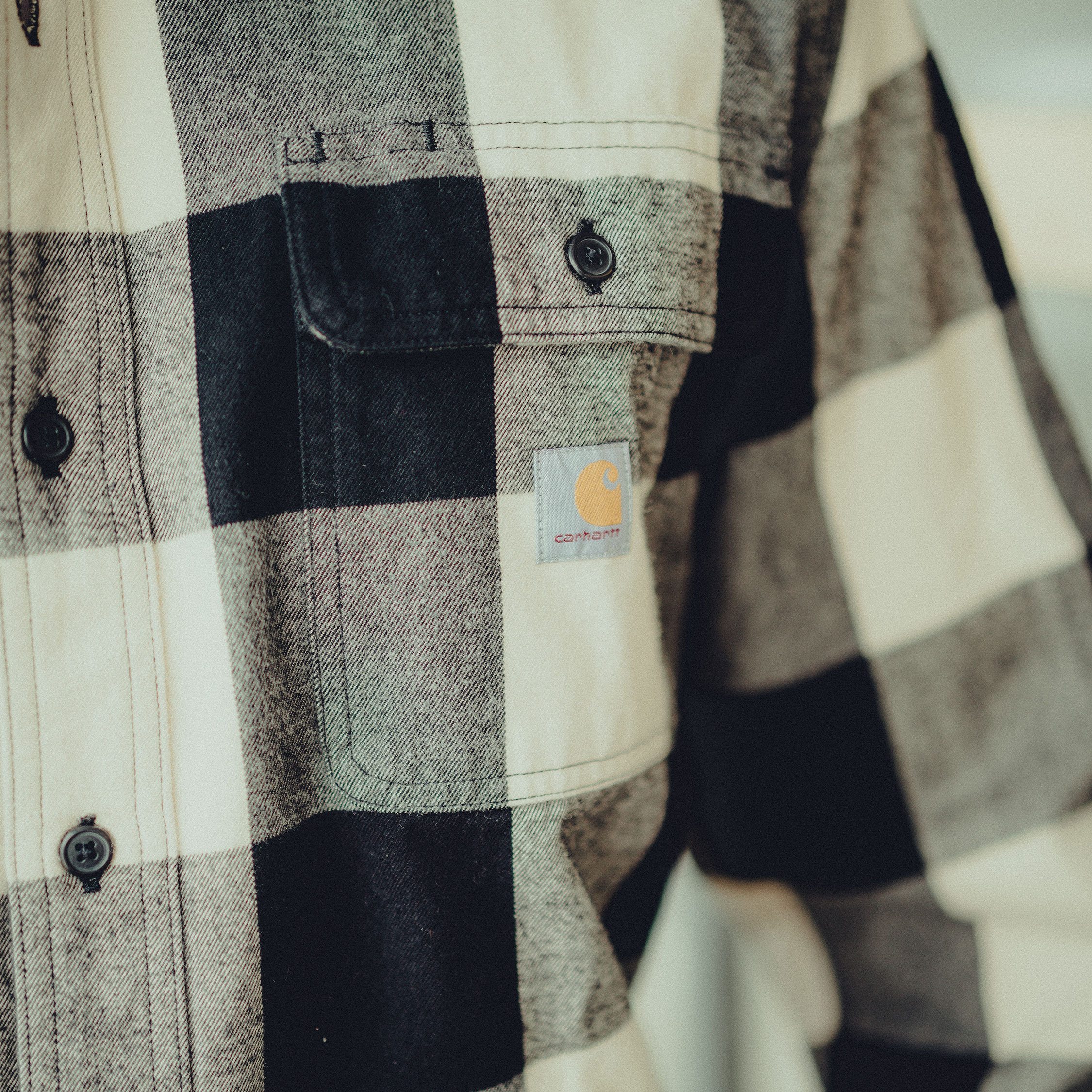 Carhartt flannelskjorte, Oat Milk, large image number 3