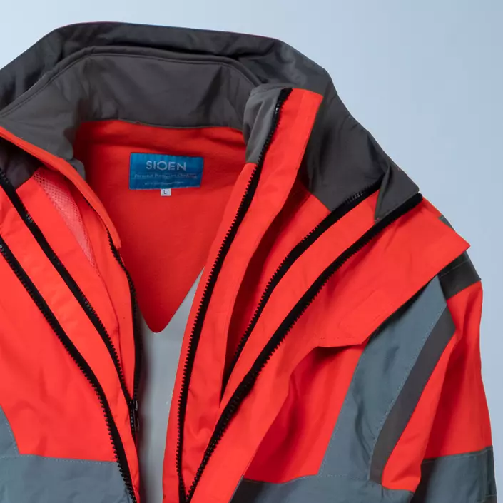 SIOEN Powell 4-in-1 winter jacket, Hi-vis red/grey, large image number 2