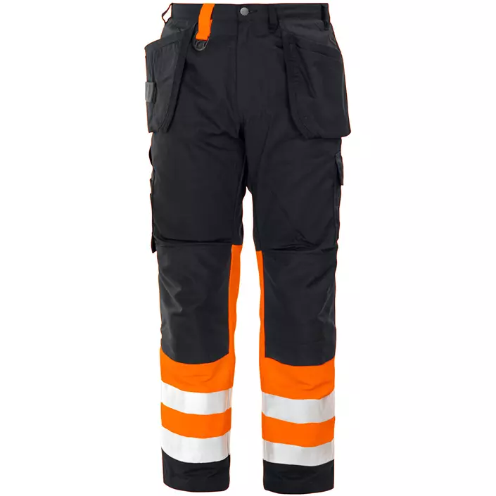 ProJob work trousers 6502, Black/Hi-vis Orange, large image number 0