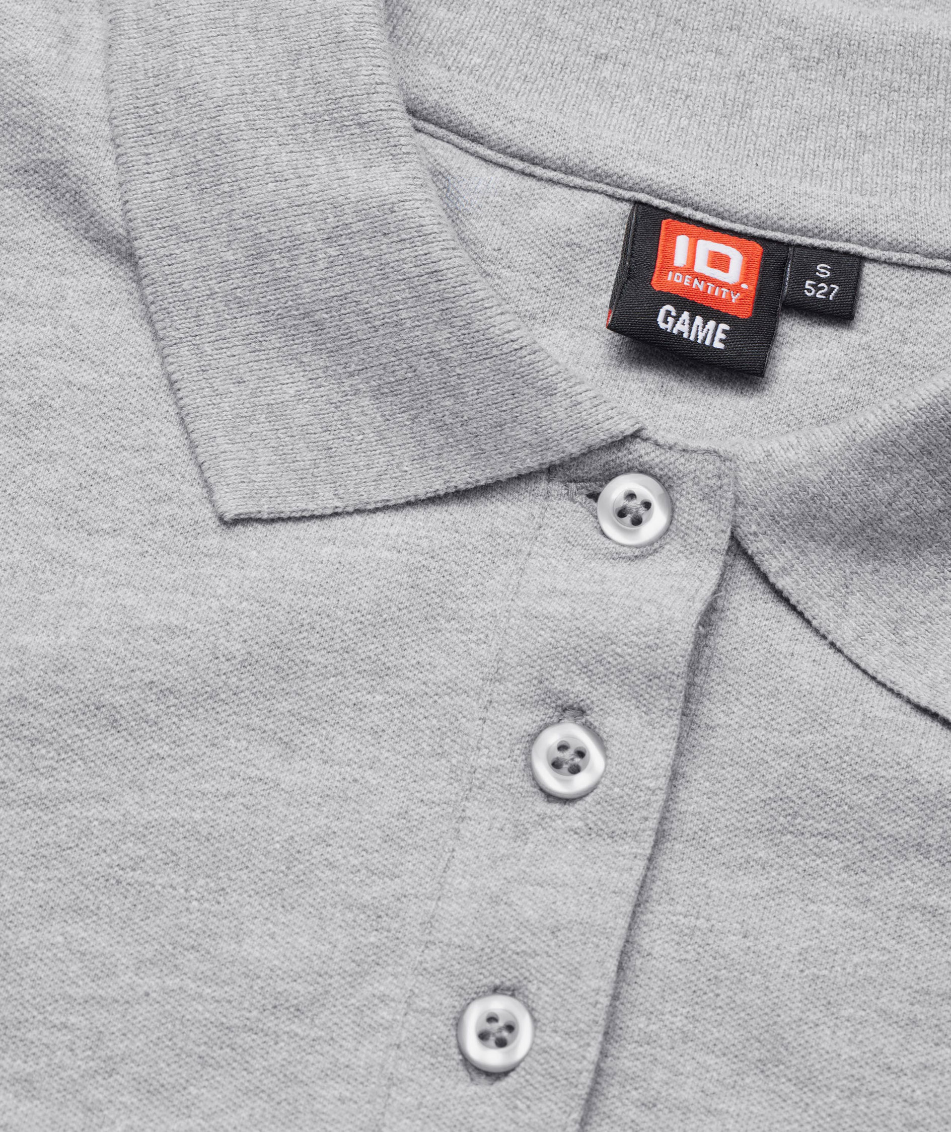 ID women's Pique Polo T-shirt with stretch, Grey Melange, large image number 3