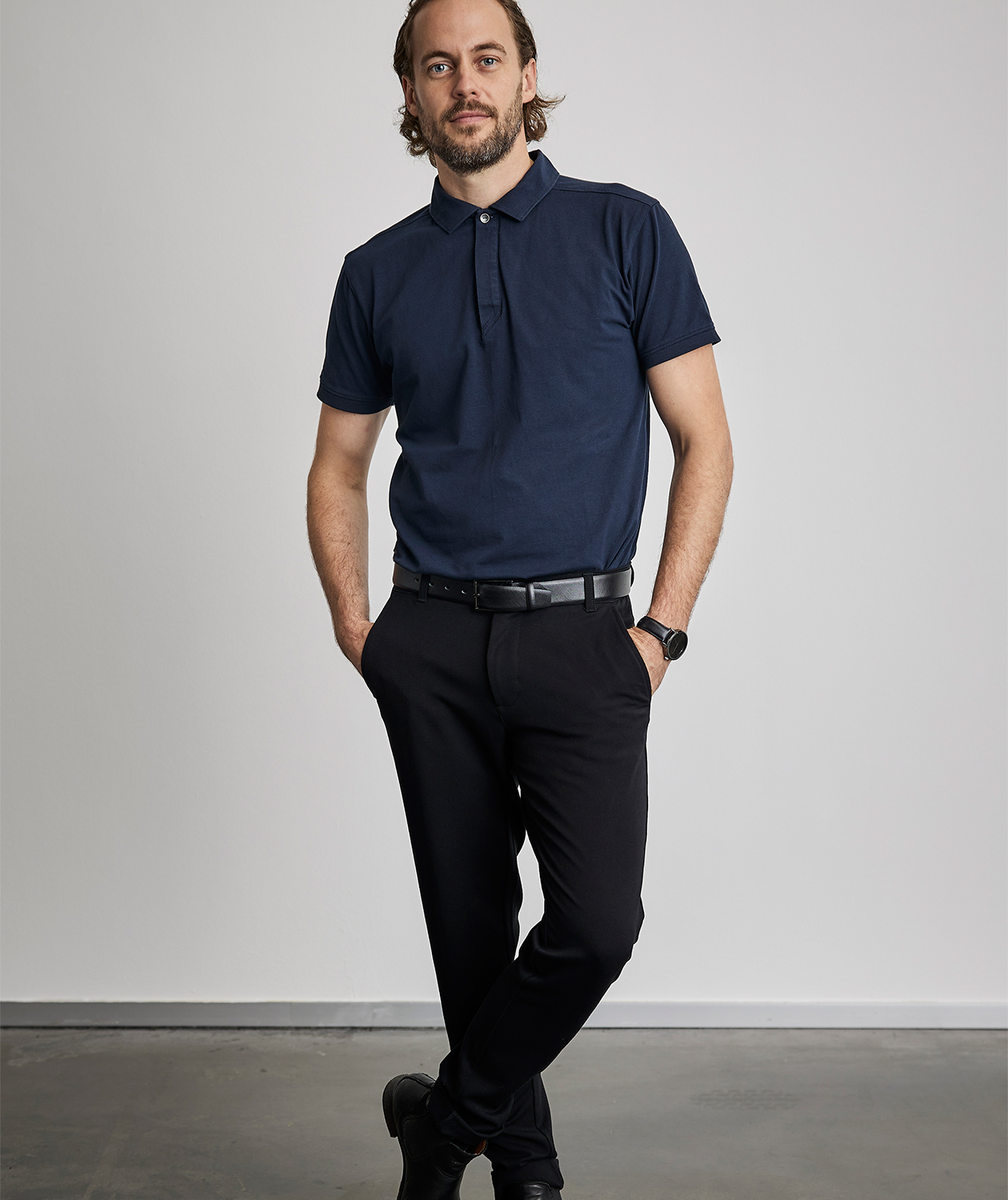 NewTurn Luxury Stretch polo shirt, Navy