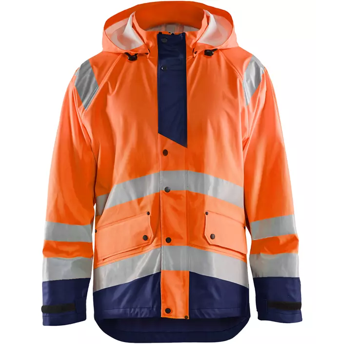 Blåkläder rain jacket, Orange/Marine, large image number 0