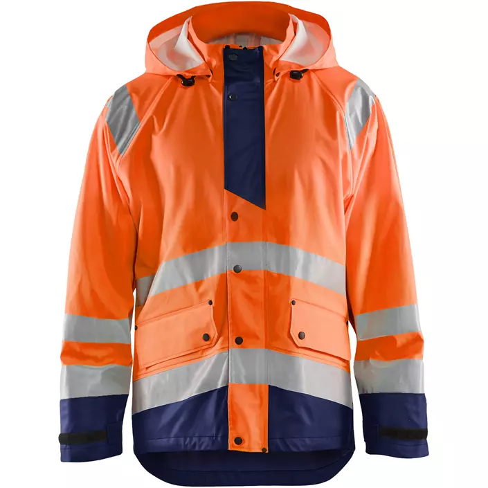Blåkläder regnjacka, Orange/Marinblå, large image number 0
