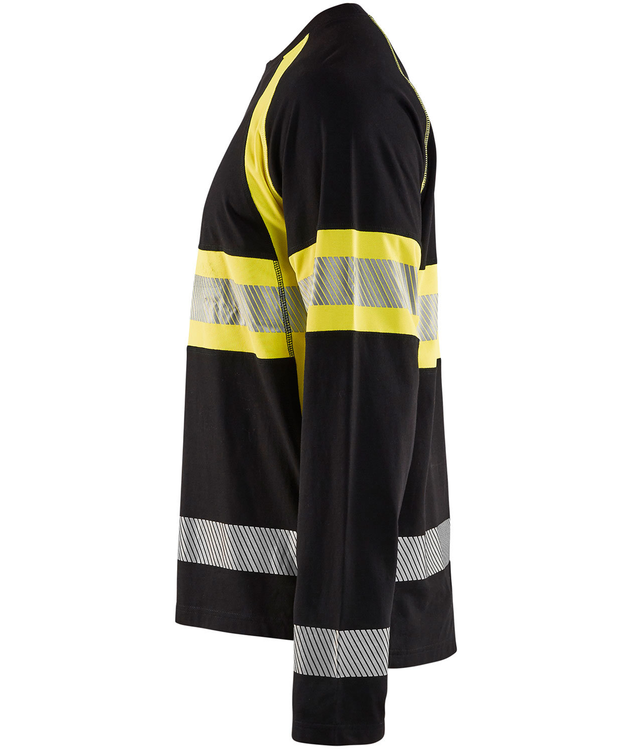 Bl&aring;kl&auml;der lang&aelig;rmet T-shirt, Sort/Hi-Vis Gul, large image number 3