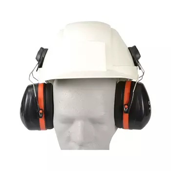 OX-ON H2 Comfort helmet mounted ear muffs, Black/Red