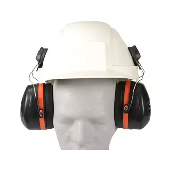 OX-ON H2 Comfort helmet mounted ear muffs, Black/Red