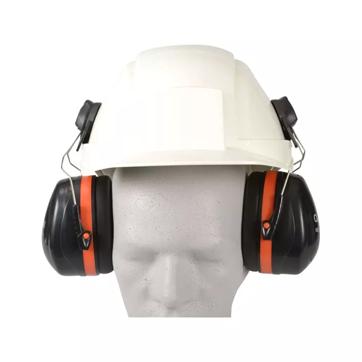 OX-ON H2 Comfort helmet mounted ear muffs, Black/Red, Black/Red, large image number 0