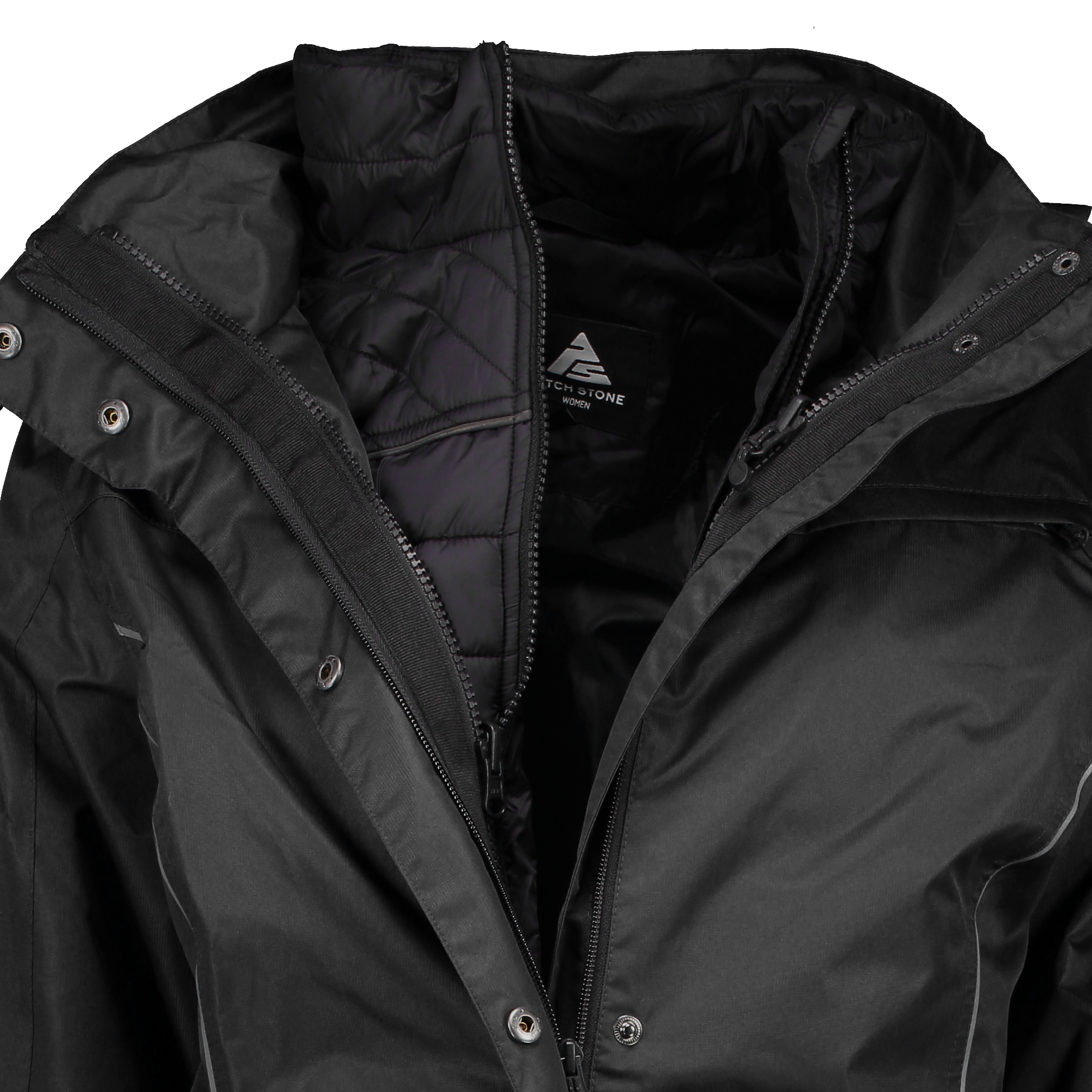 Pitch Stone Active-Pro Zip-in women's shell jacket, Black, large image number 4