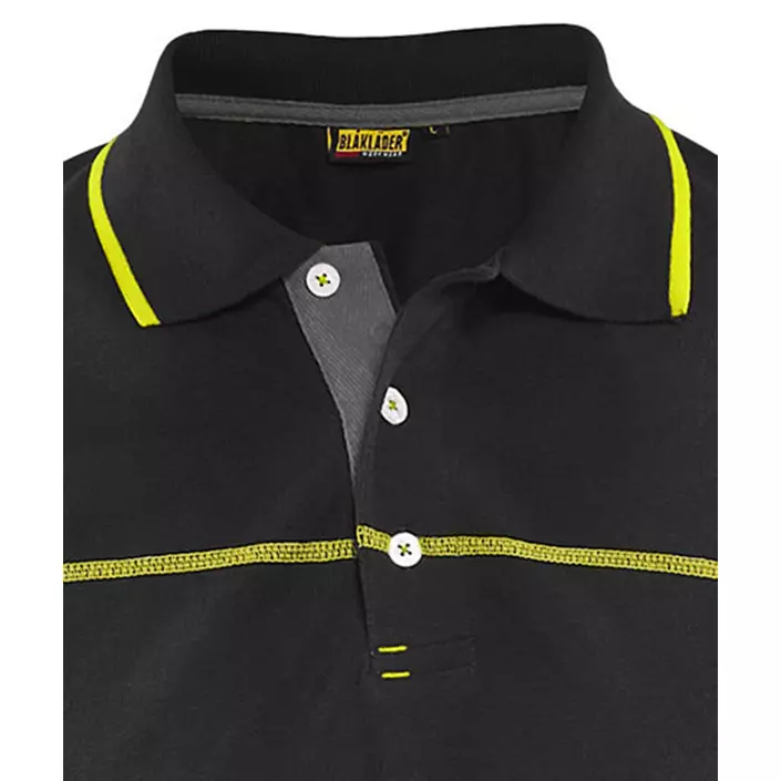Blåkläder Unite polo T-shirt, Black/Yellow, large image number 3