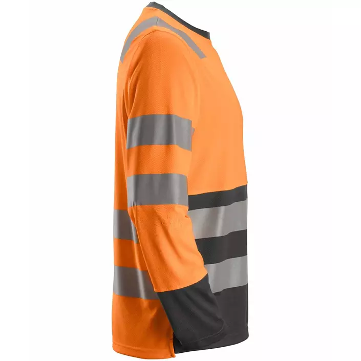 Snickers AllroundWork langermet T-skjorte 2433, Hi-vis oransje/koksgrå, large image number 3