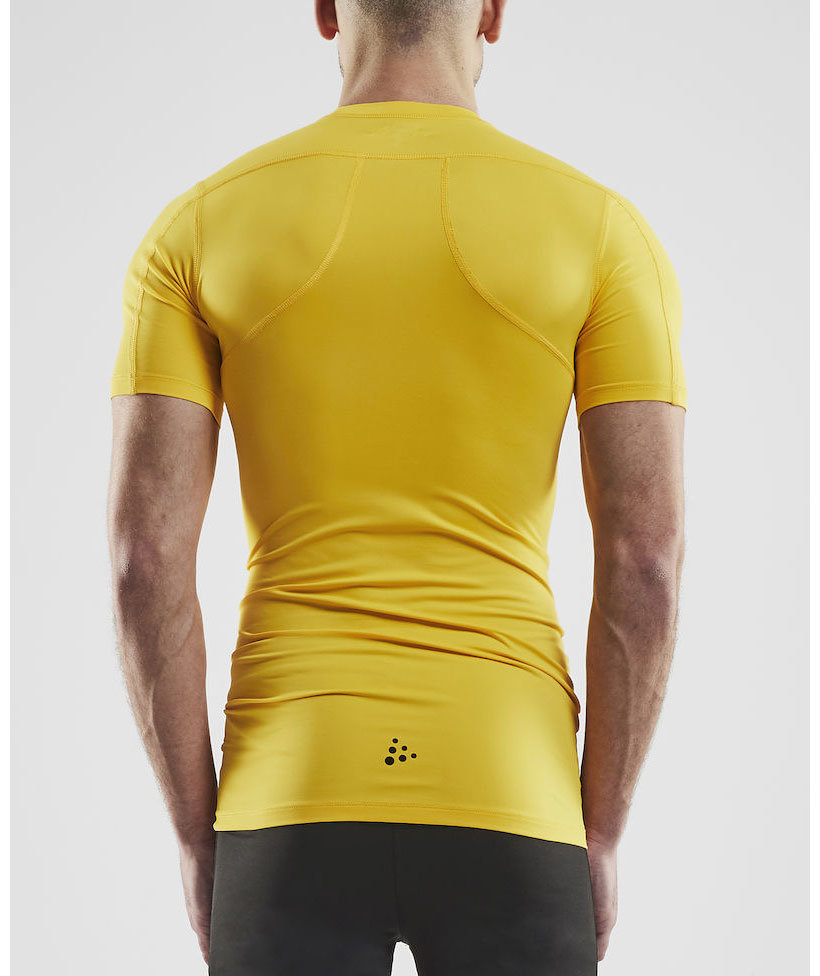 Craft Pro Control compression T-shirt, Sweden yellow, large image number 2