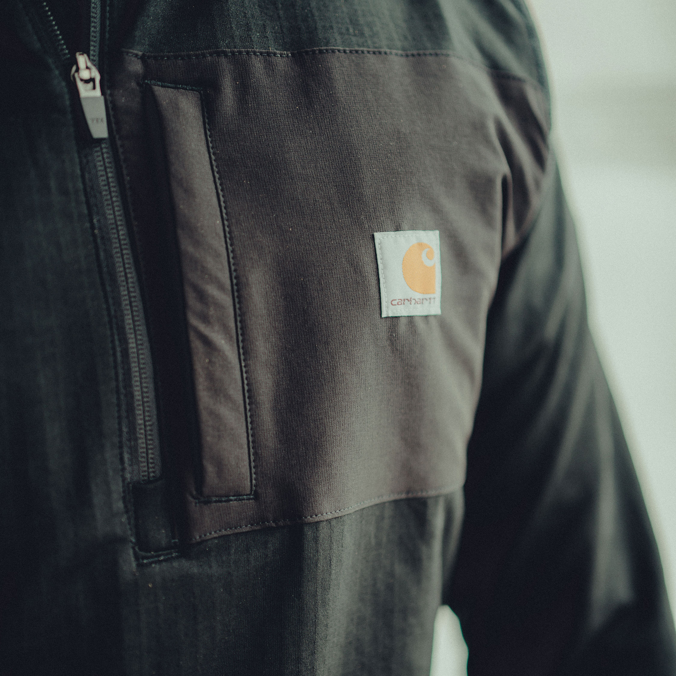 Carhartt Mock Neck Halfzip Midlayer, Black, large image number 4