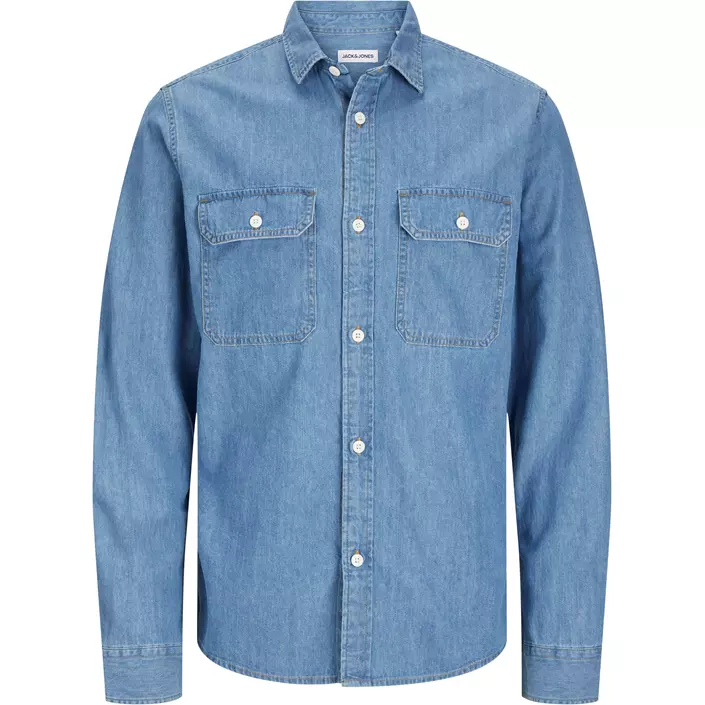 Jack & Jones JJETRAVIS Denim Hemd, Light Blue Denim, large image number 0