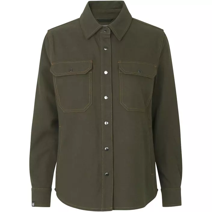 ID Modern fit dame flannelsskjorte, Oliven, large image number 0