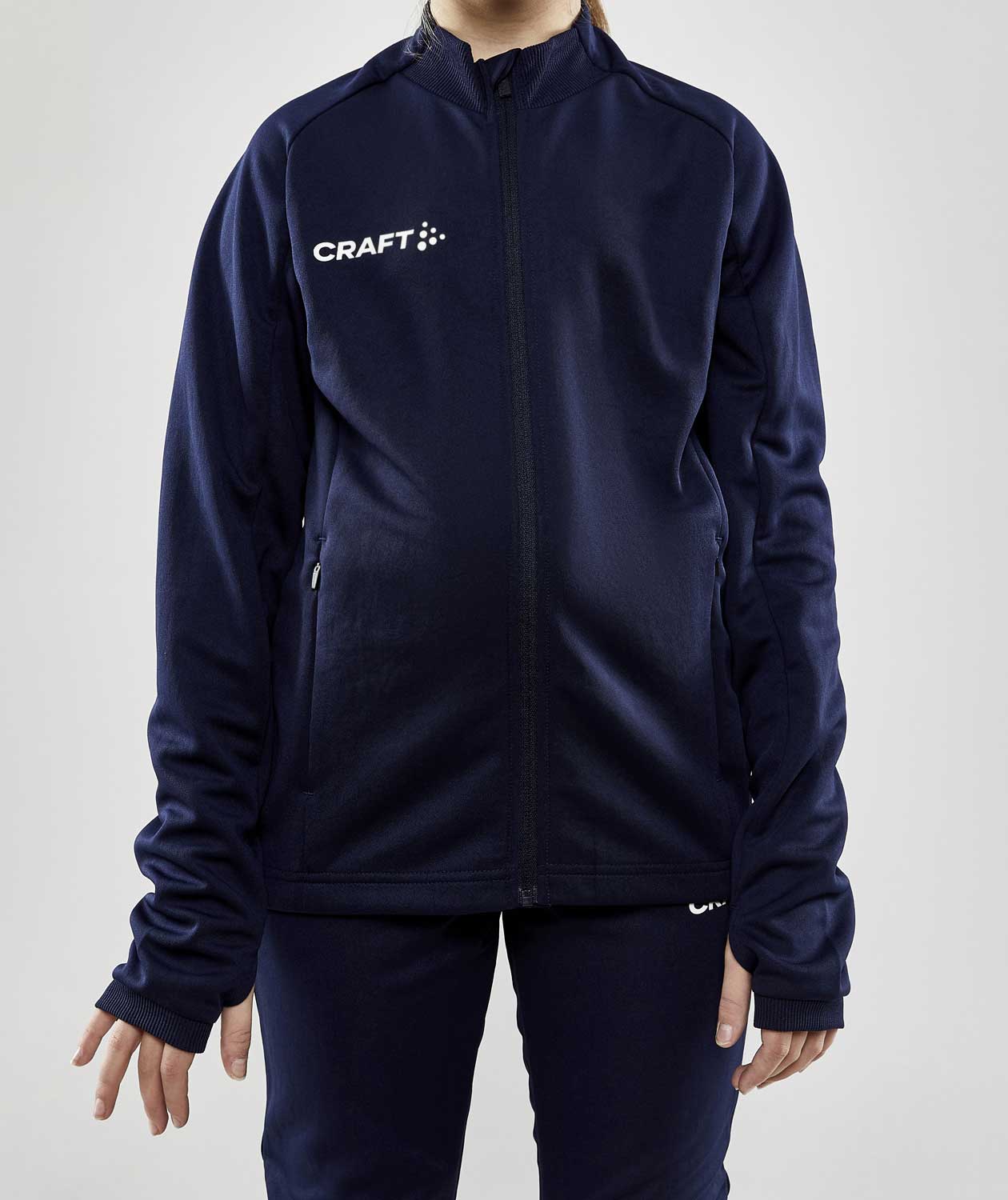 Craft Evolve Full Zip sweatshirt til b&oslash;rn, Navy, large image number 1