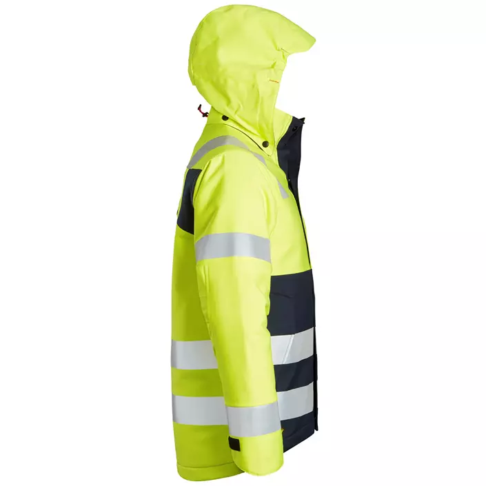 Snickers ProtecWork winter jacket, Hi-vis Yellow/Marine, large image number 3