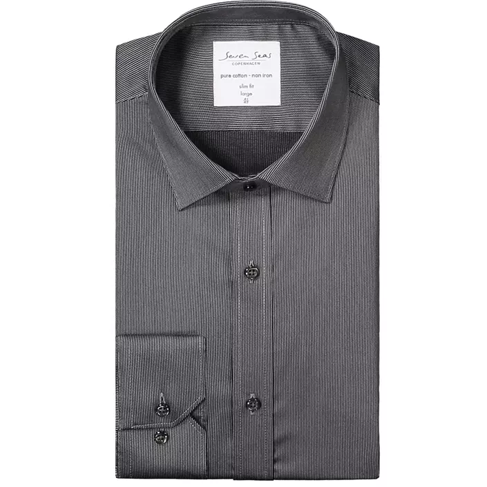 Seven Seas Fine Twill California Slim fit shirt, Dark Grey, large image number 4