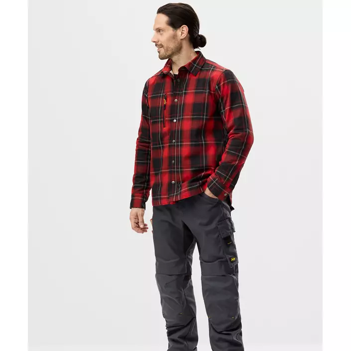 Snickers AllroundWork flannel skjortejakke 8522, Chili Red/Black, large image number 1