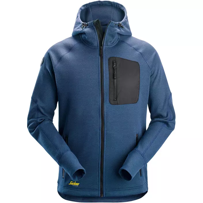 Snickers FlexiWork Fleece Kapuzensweatshirt 8041, Deep Blue/Black, large image number 0