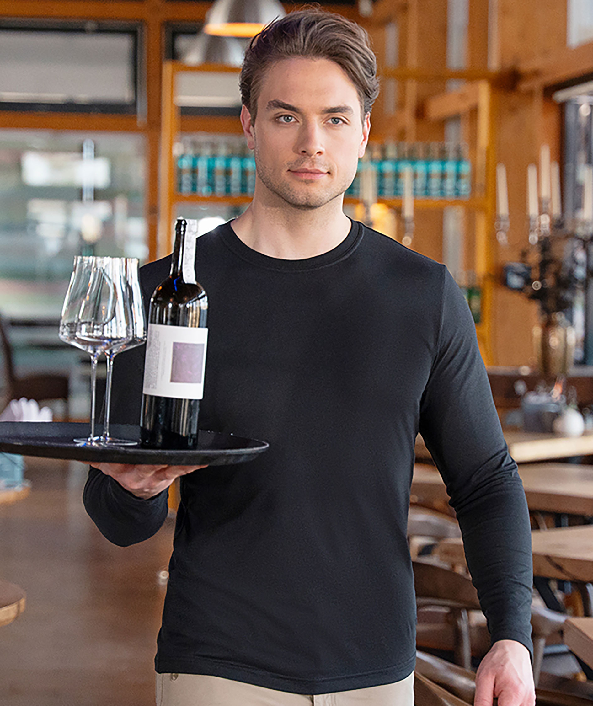 Karlowsky Casual-Flair lang&aelig;rmet t-shirt, Black, large image number 5