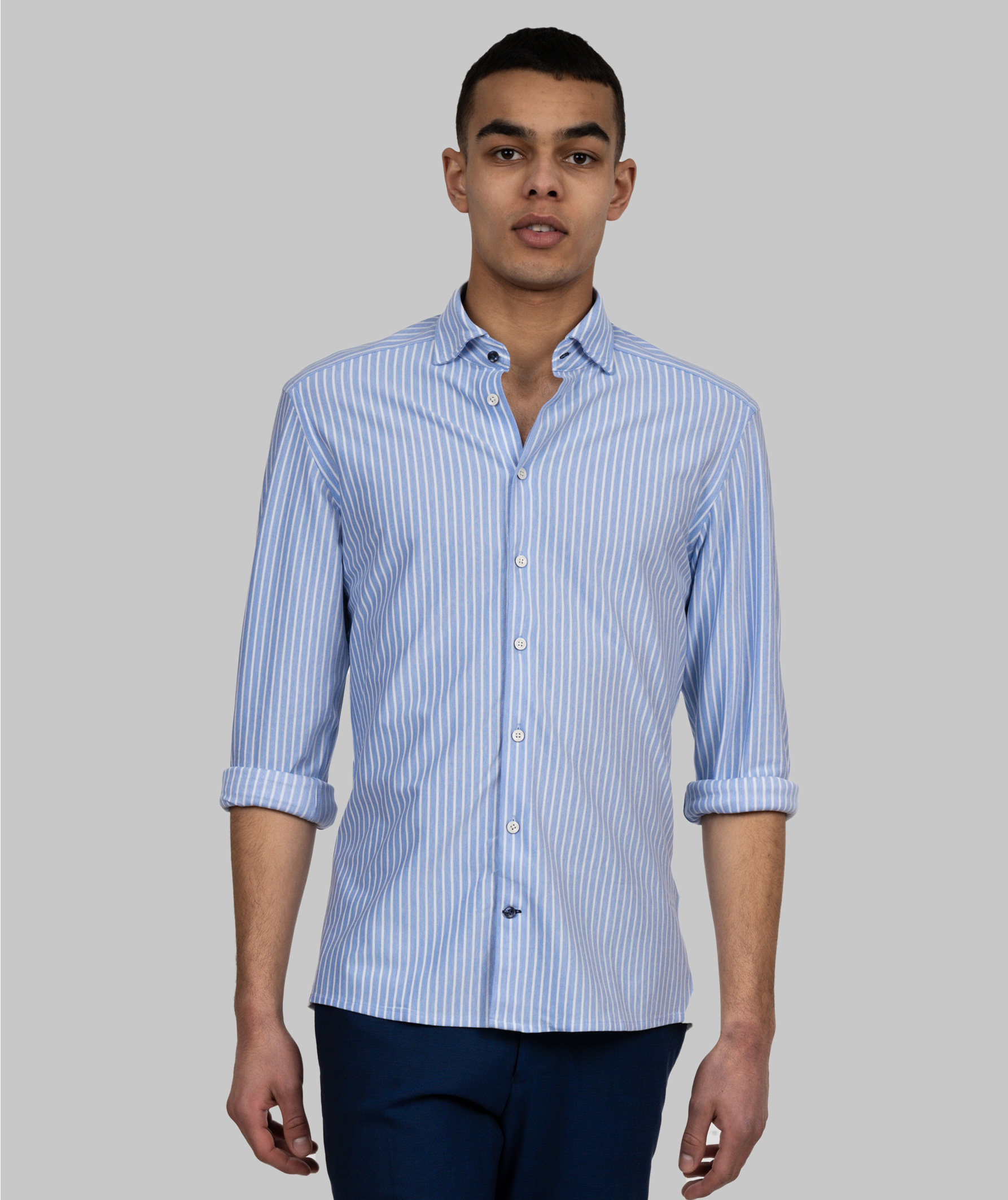 J. Harvest & Frost Indigo Bow 34 slim fit shirt, Blue, large image number 1