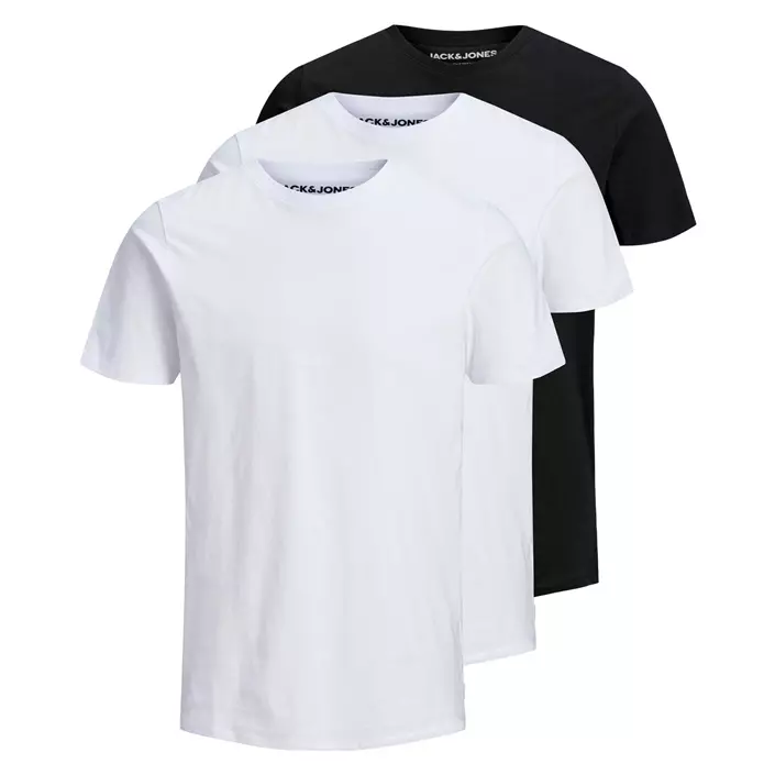 Jack & Jones JJEORGANIC 3-pack T-skjorte, Hvit/Svart, large image number 0