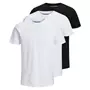 Jack & Jones JJEORGANIC 3-pack T-shirt, White/Black