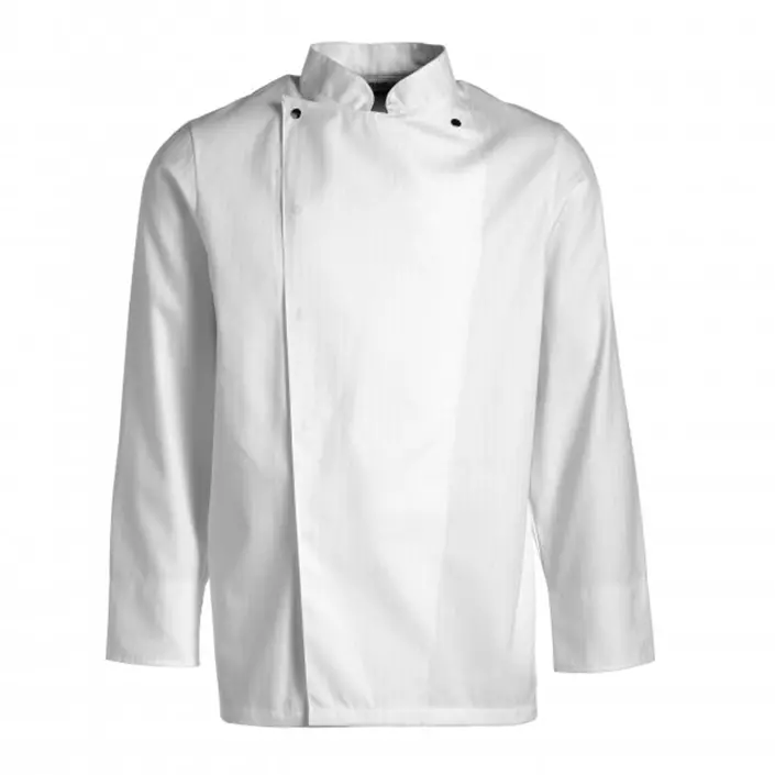 Kentaur long-sleeved chefs jacket in satin striped quality, White, large image number 0