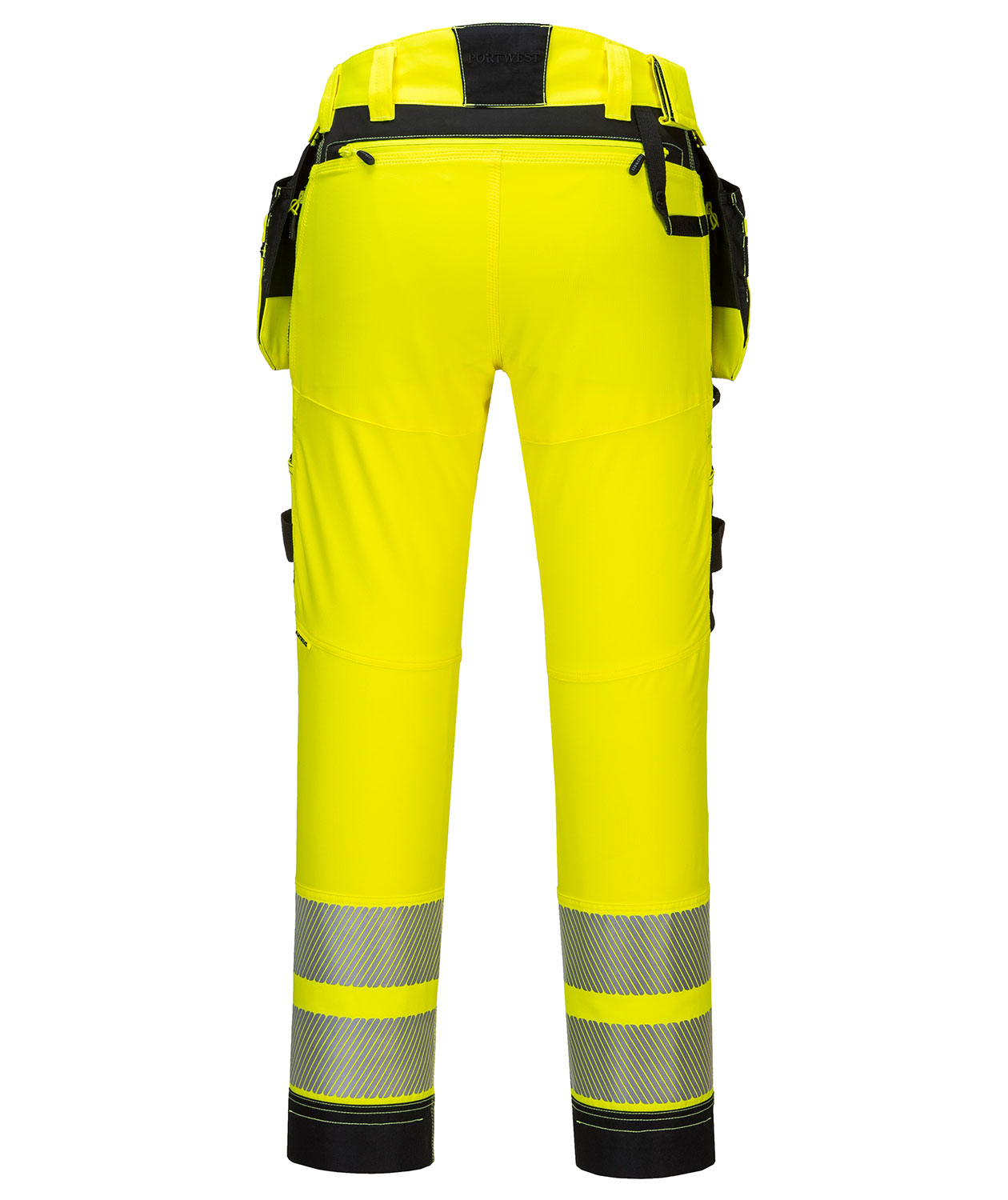 Portwest DX4 h&aring;ndverksbukse full stretch, Hi-vis Gul/Svart