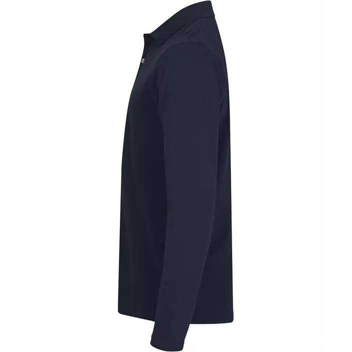 Clique Premium long-sleeved polo shirt, Dark Marine Blue, large image number 4