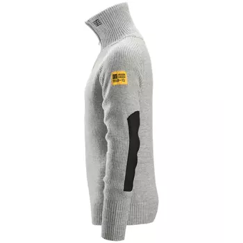 Snickers AllroundWork ½-zip wool sweater 2905, Light grey mottled