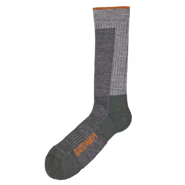 Gateway1 Boot Calf socks with merino wool, Olive grey, large image number 0