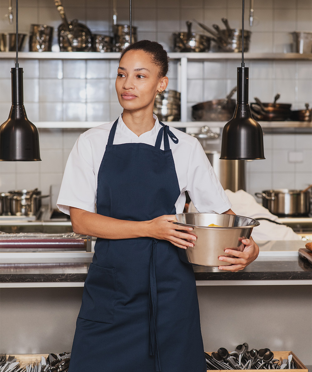 Segers 2337 bib apron with pocket, Dark navy