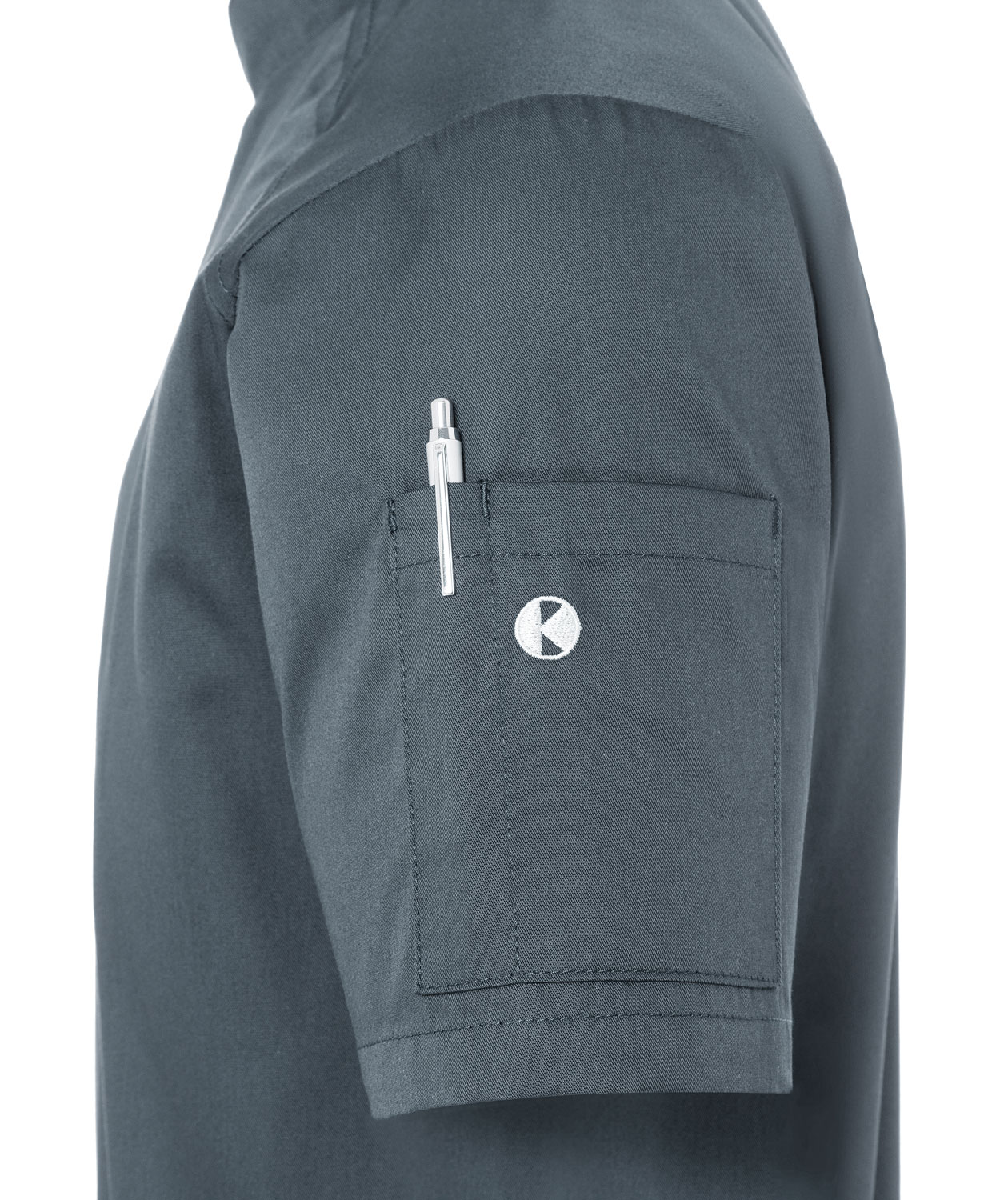 Karlowsky kortermet kokkejakke, Antrasittgr&aring;, large image number 4