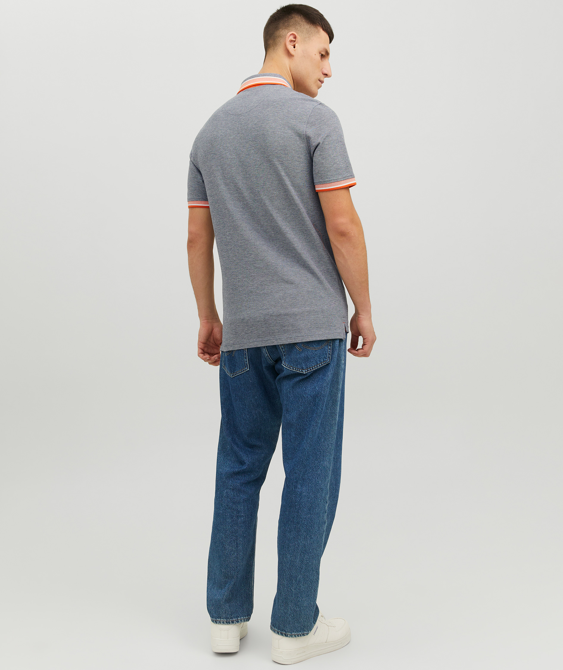 Jack & Jones JJEPAULOS polo T-skjorte, Navy Blazer/Neon, large image number 2