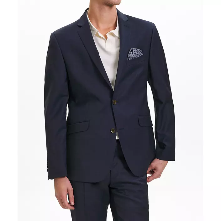Sunwill Weft Stretch Water Repellent Modern fit blazer, Navy, large image number 1