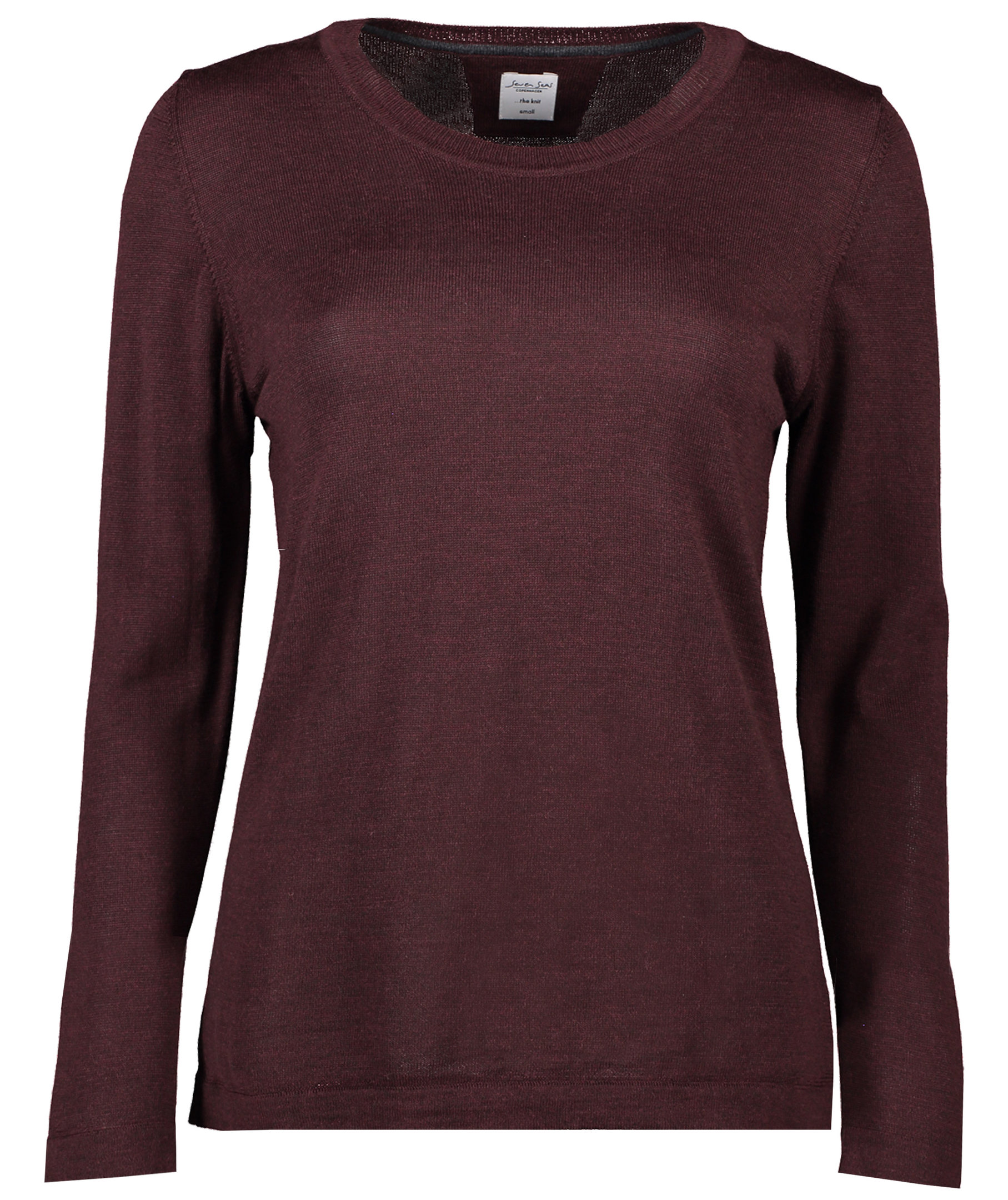 Seven Seas women's knitted pullover with merino wool, Deep Red, Deep Red, swatch