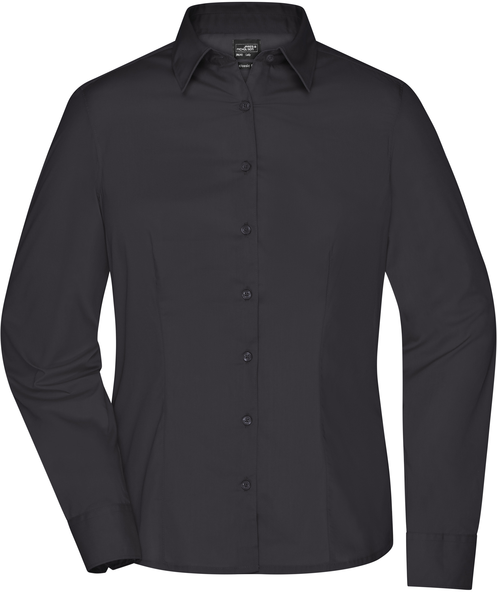 James & Nicholson modern fit women's shirt, Black